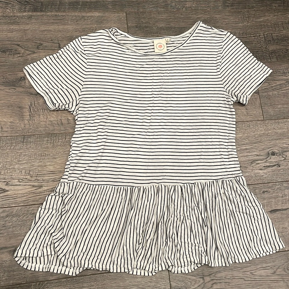 Women’s striped peplum top, size S